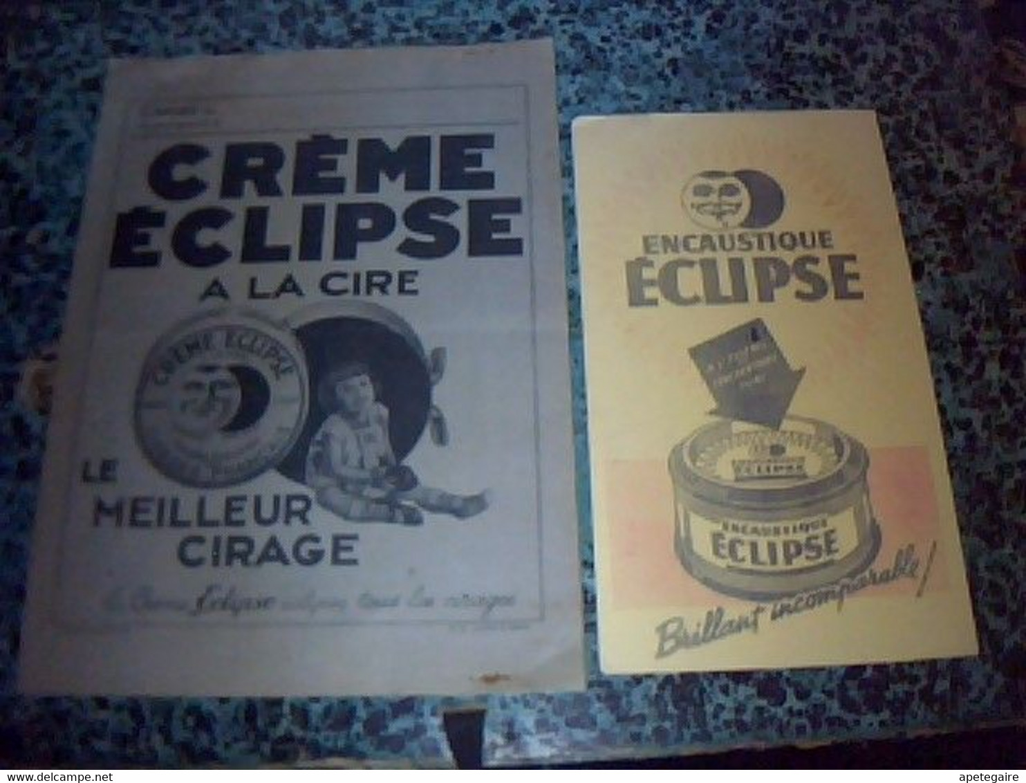Vieux Papiert Protege Cahier Crème Et Brillant  Èclipse A La Cire & Buvard Encaustique Èclipse - E