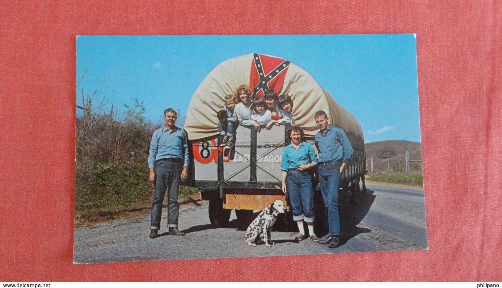 Covered Wagon With Confederate Flag  Gill Family   Last Wagon West Dalmation Dog-- -------  Ref 2471 - Altri & Non Classificati