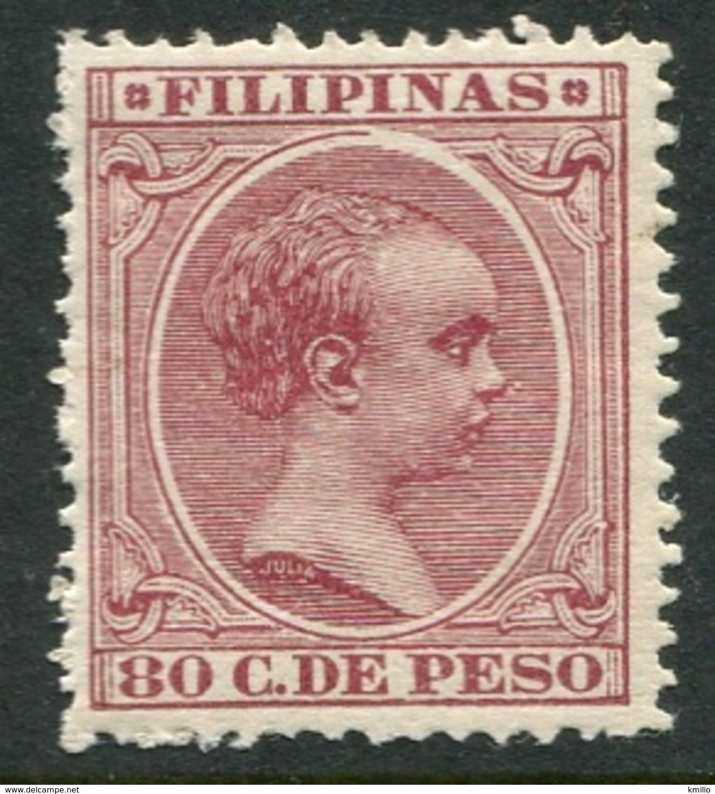 Filipinas Edifil 130** Nuevo 80 Cts Carmín - Filipinas