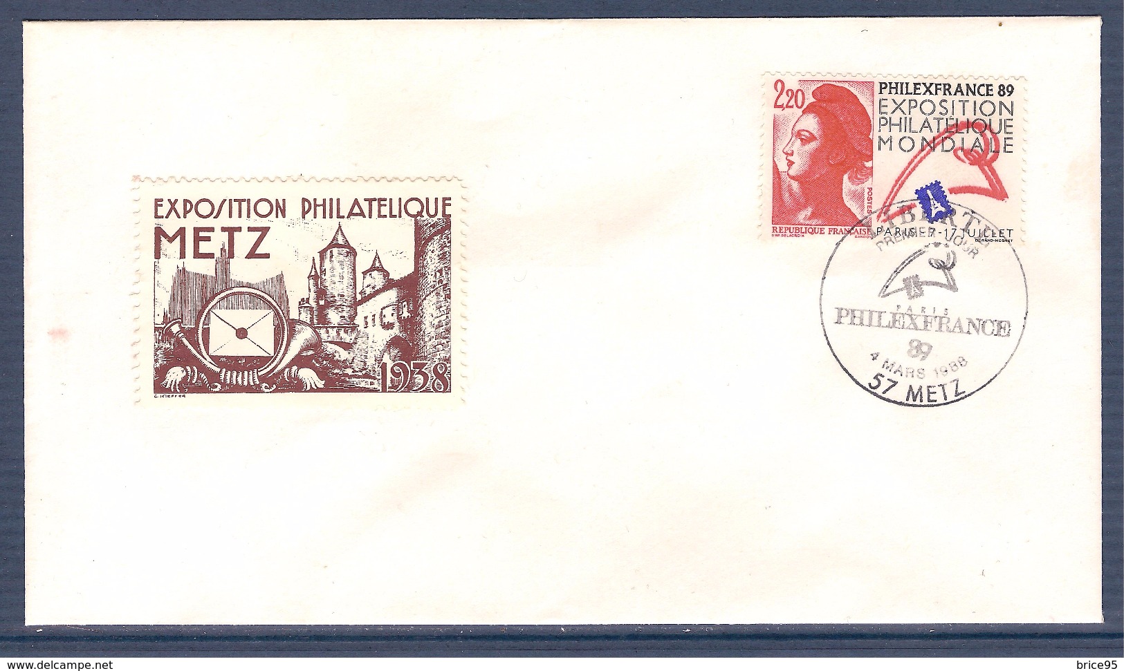 Vignette Exposition Philatélique De Metz 1938 Sur Lettre - CNEP