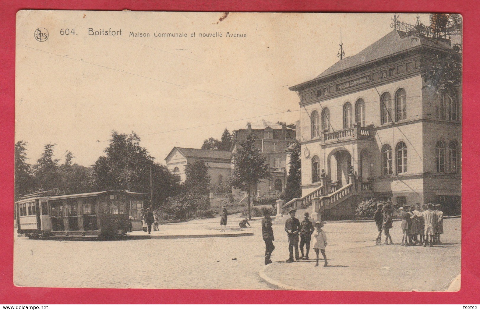 Boitsfort - Maison Communale Et Nouvelle Avenue - Tram 30 - 1923 ( Voir Verso ) - Watermael-Boitsfort - Watermaal-Bosvoorde