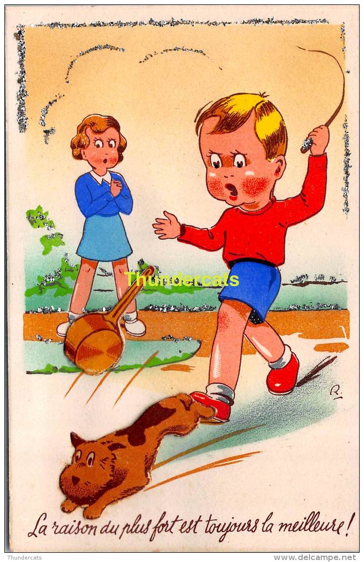 CPA CARTE A SYSTEME EDITEUR IDA PARIS I.D.A. ENFANT FILLE GARCON ILLUSTRATEUR CHIEN MECHANIC CHILDREN  ARTIST SIGNED DOG - A Systèmes