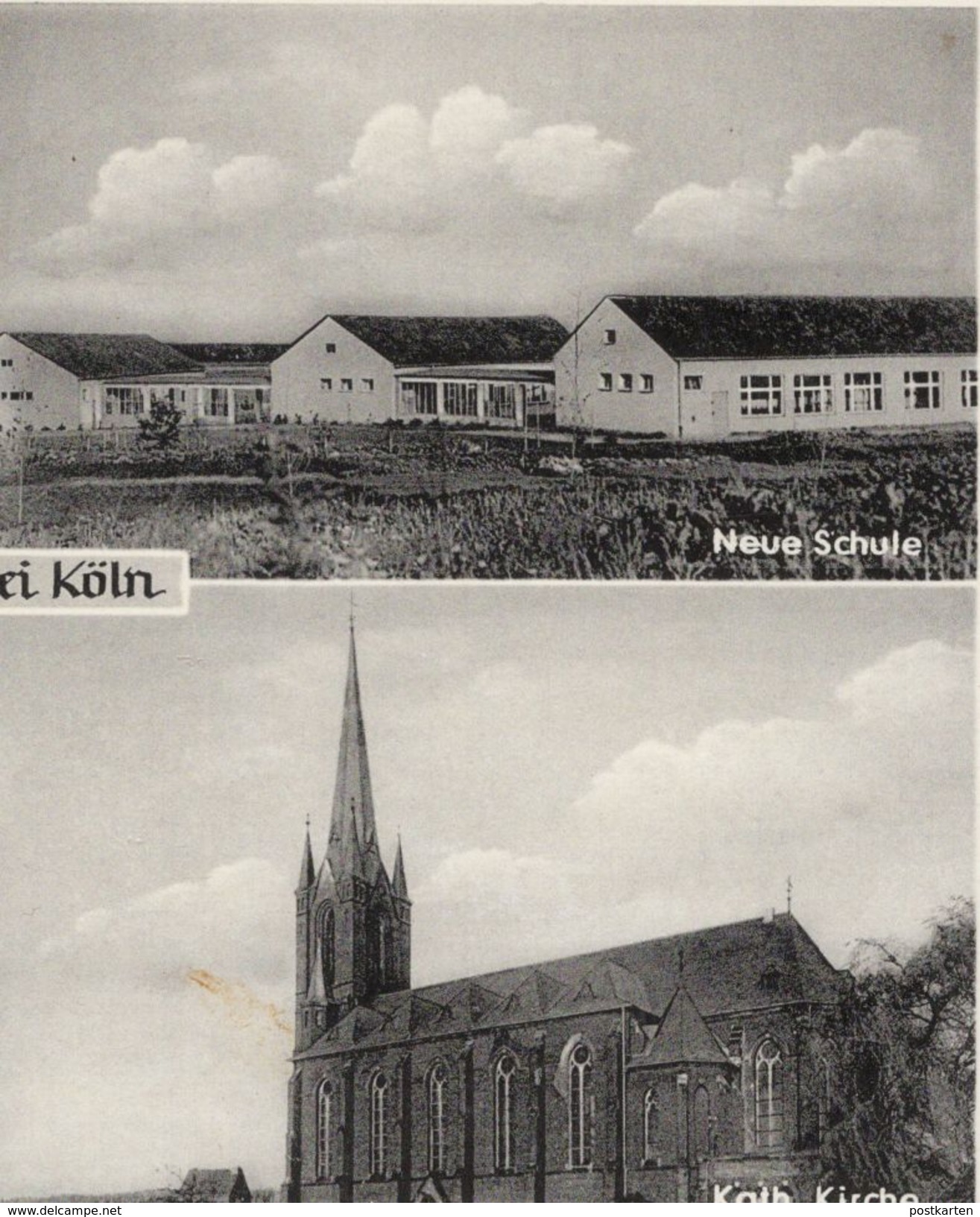 ALTE POSTKARTE HÜRTH GLEUEL BEI KÖLN NEUE SCHULE JUGENDHEIM KATHOLISCHE KIRCHE GASTSTÄTTE Cpa AK Ansichtskarte Postcard - Hürth