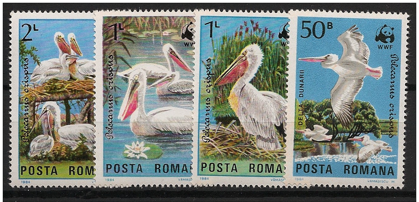 Roumanie / Romania - 1984 - N°Yv. 3543 à 3546 - WWF - Neuf Luxe ** / MNH / Postfrisch - Pelikane