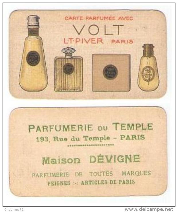 (Cartes Parfumées) 002, Carte Parfumée Volt LT Piver Paris, Maison Dévigne - Vintage (until 1960)