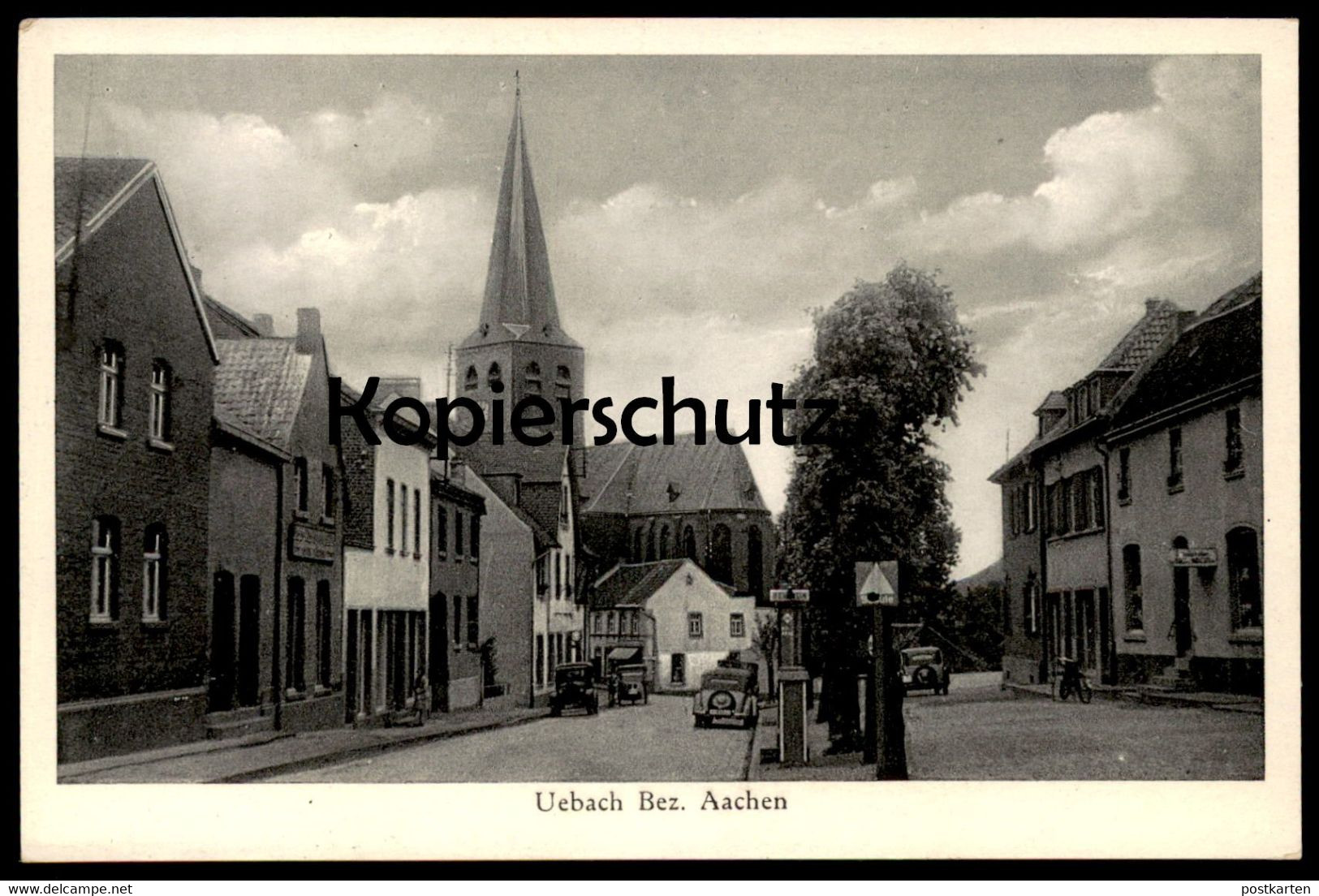 ALTE POSTKARTE UEBACH BEZ. AACHEN OBERSTRASSE Palenberg ARAL TANKSTELLE Filling Station Benzin Service Ansichtskarte - Übach-Palenberg