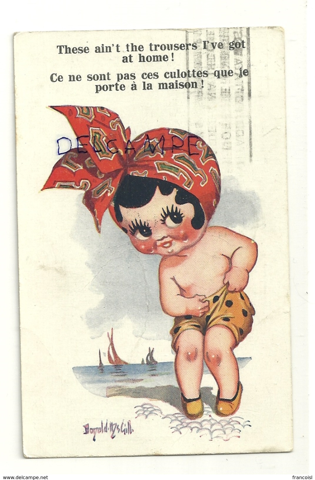 Petite Fille En Maillot Sur La Plage. Signée Donald Mc Gill. 1926 - Mc Gill, Donald