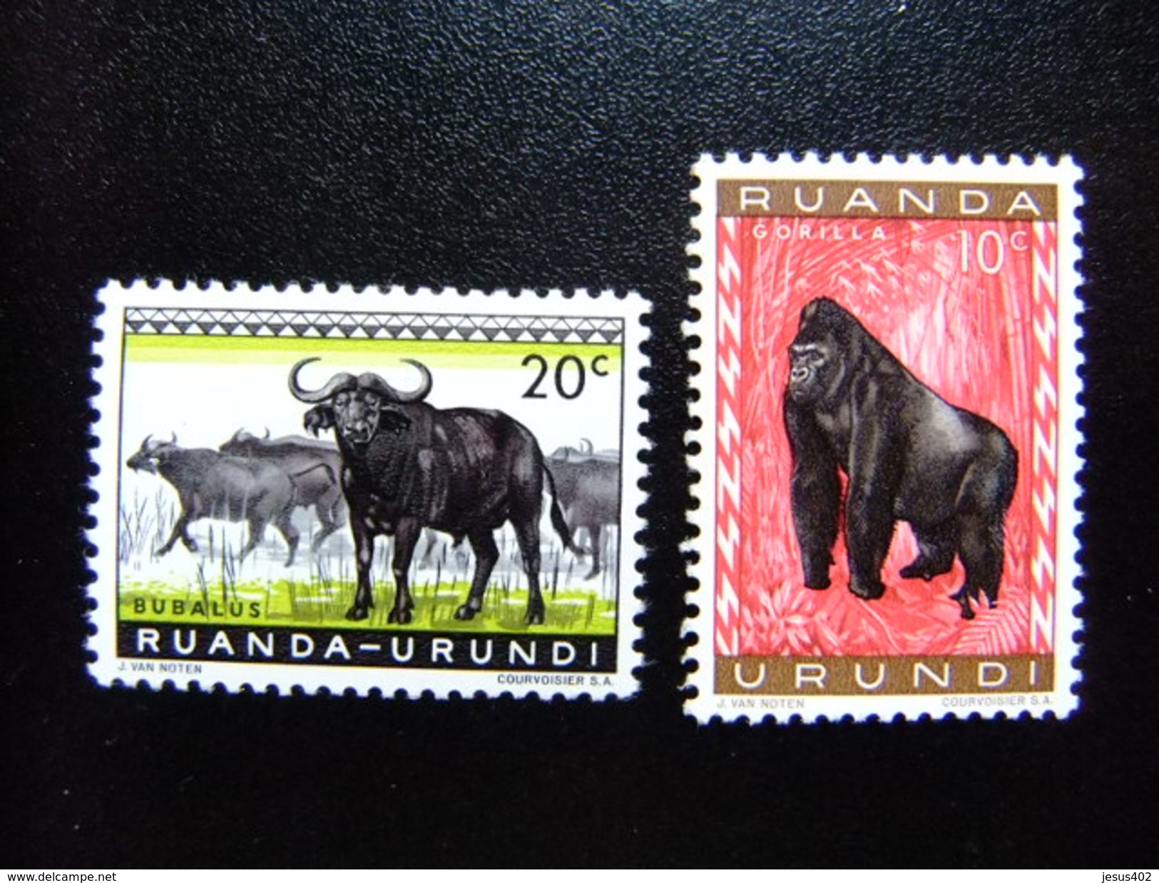 RUANDA - URUNDI 1959 FAUNA Dieren Animaux Animales Yvert Nº 205/06 * MH - Nuevos