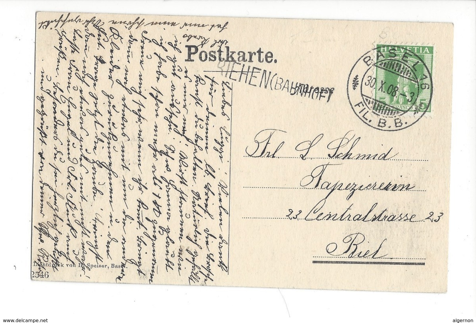 16275 - Riehen Diakonissenspital + Cachet Linéaire Riehen Bahnhof - Other & Unclassified