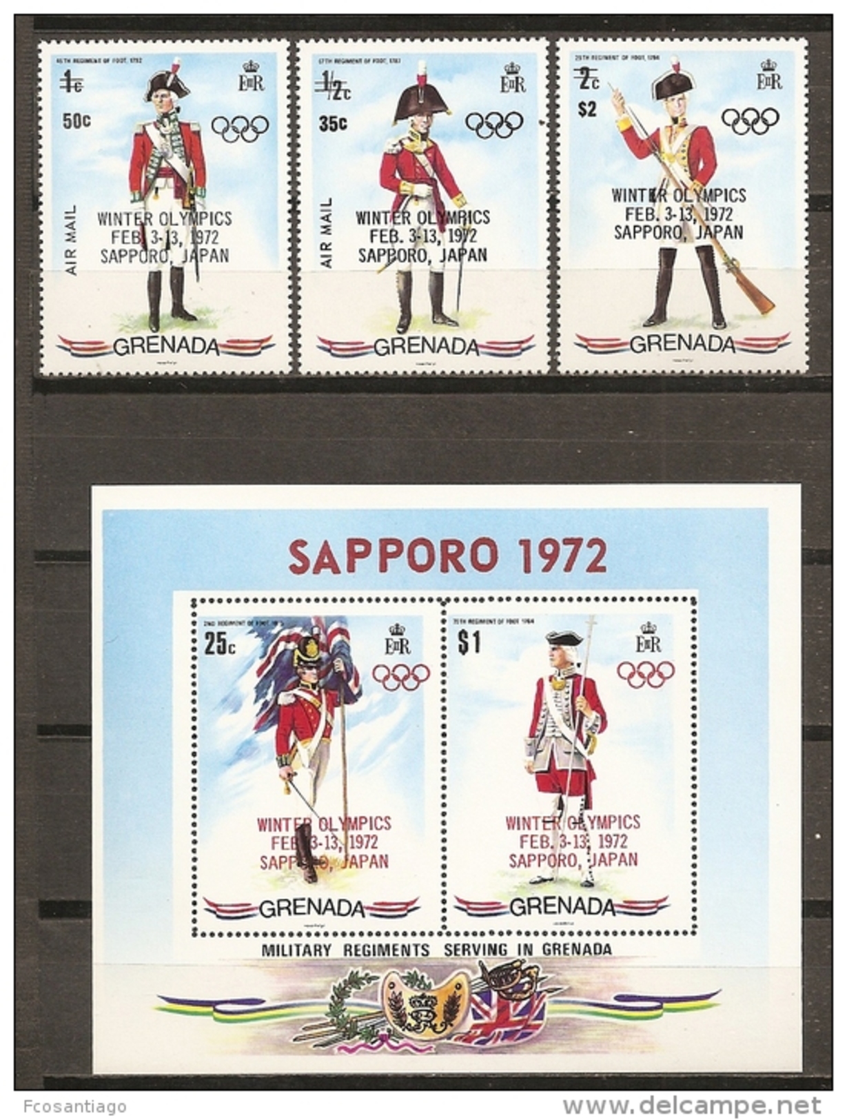 JUEGOS OLIMPICOS - GRENADA 1972 - Yvert #418+A1/2+H20 - ** MNH - Winter 1972: Sapporo