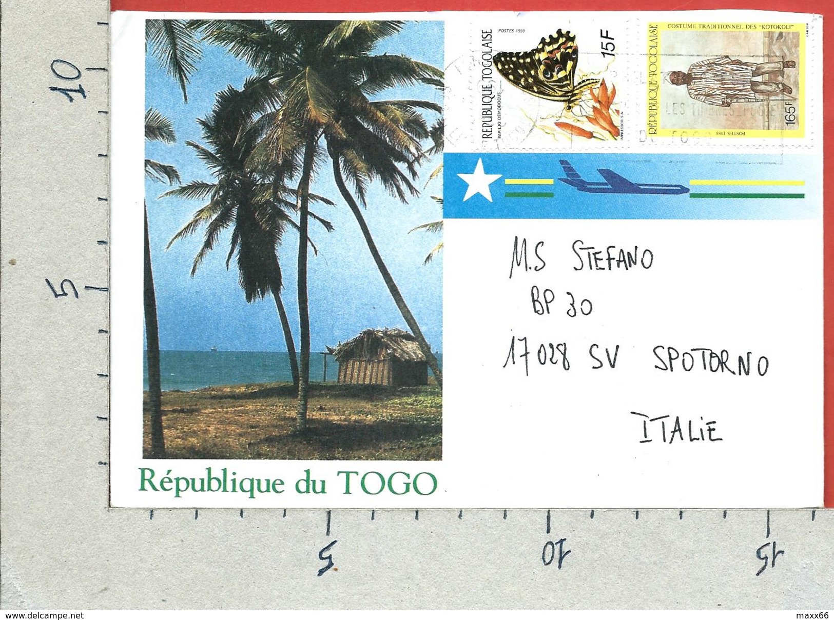 TOGO AEROGRAMMA - 1991 - Viaggiato Con Annullo Al Verso SPOTORNO - Togo (1960-...)