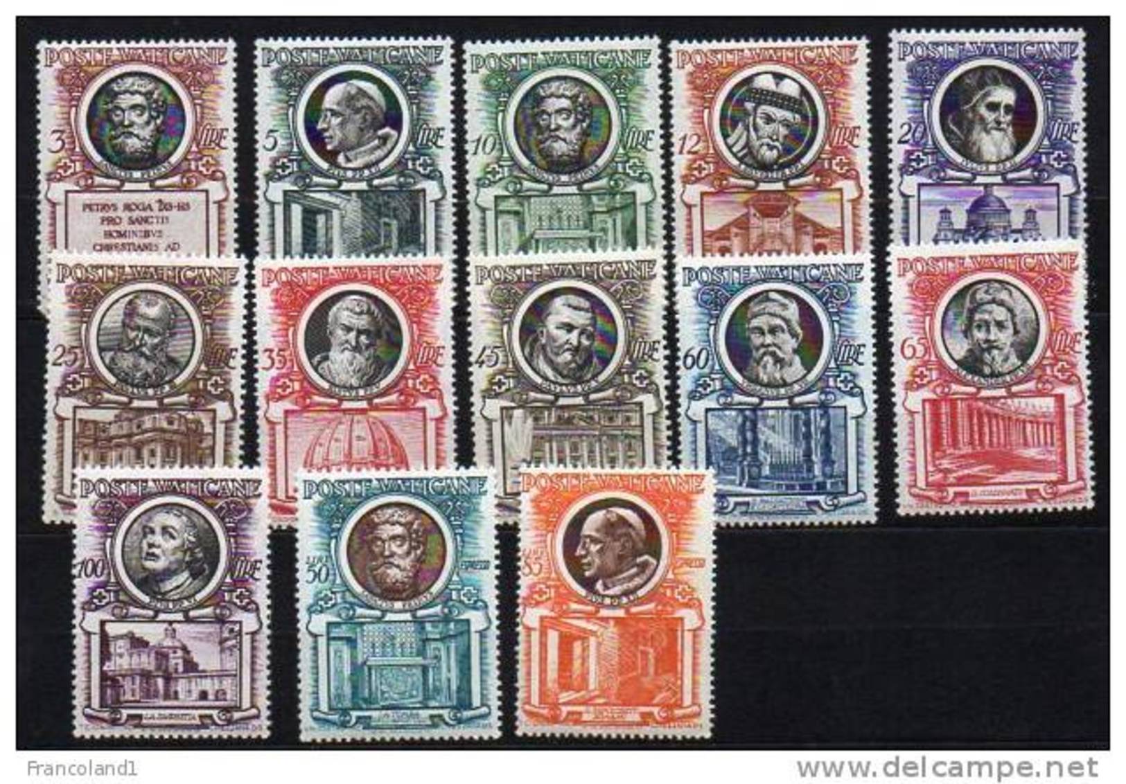 1953 Vaticano Papi INTEGRA N 158-68 MNH** - Unused Stamps