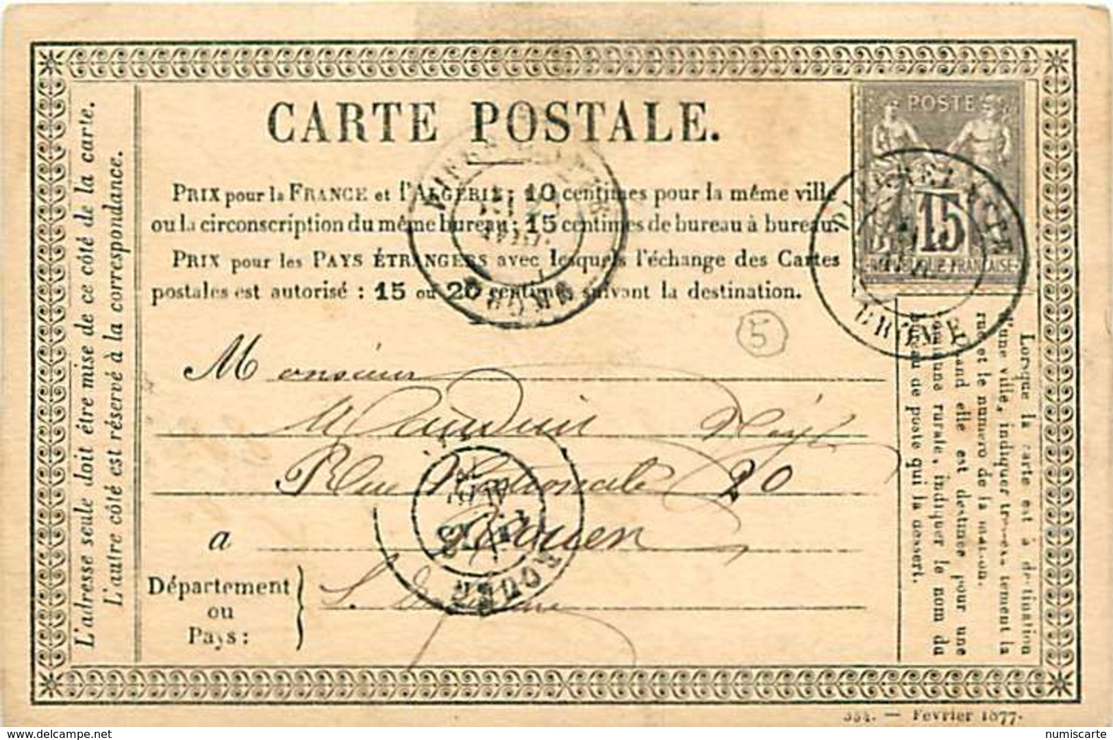 Cpa Précurseur 1877 De PIERRELATTE 26   à Rouen - Autres & Non Classés