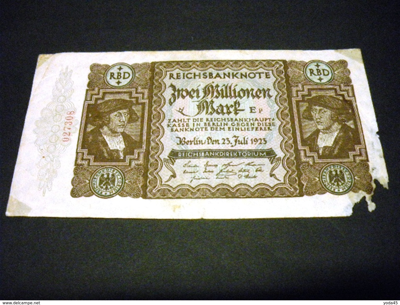 ALLEMAGNE 2 Millionen /2000000 Mark 23/07/1923 , Pick N° 89 , GERMANY - 2 Miljoen Mark