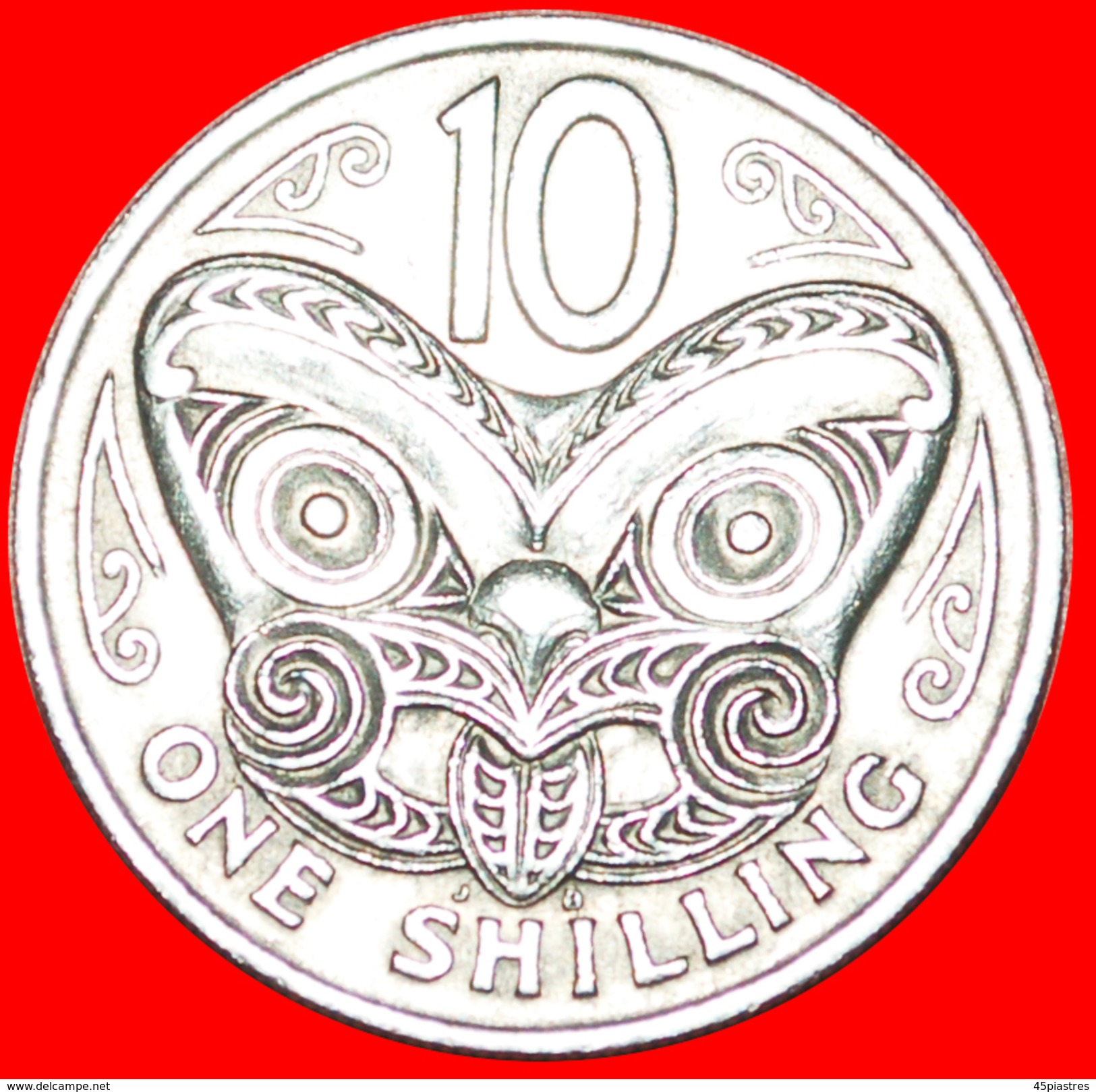 + MAORI MASK: NEW ZEALAND ★ 10 CENTS - 1 SHILLING 1967! LOW START ★ NO RESERVE! - Neuseeland