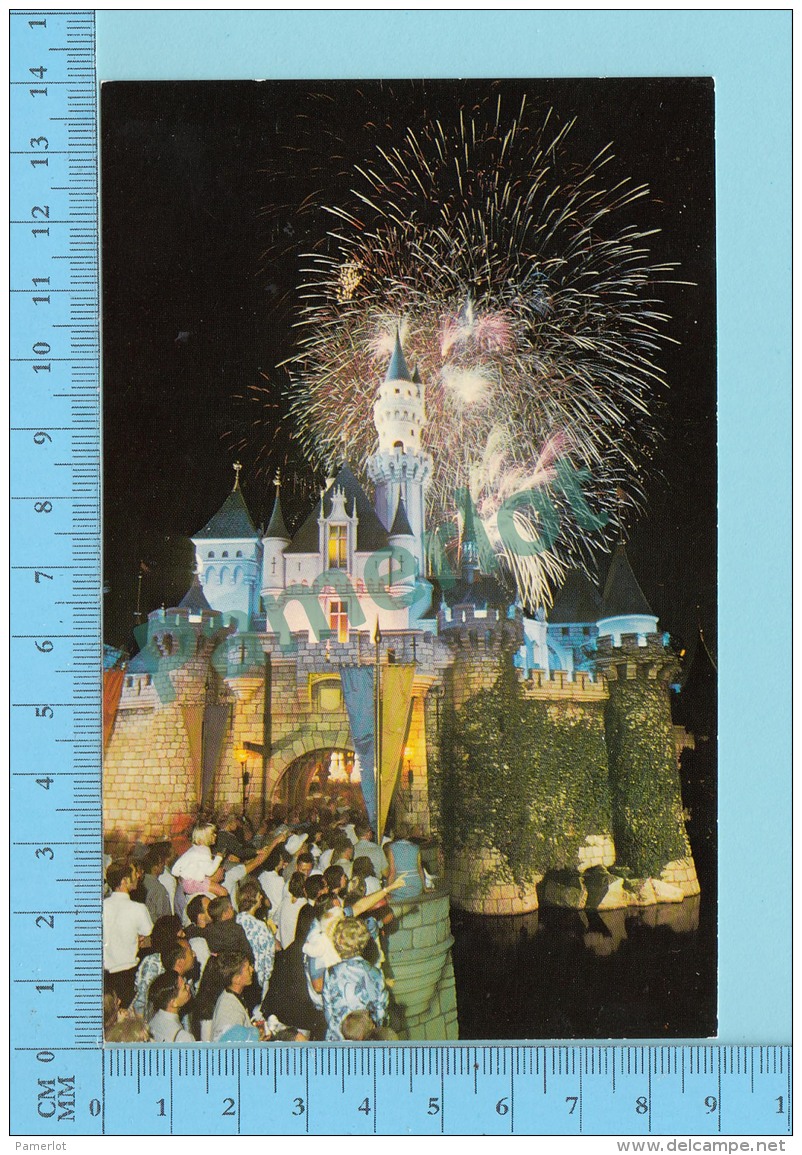 Disneyland -Fireworks Over The Disney Land Castle - 2 Scans - Disneyland