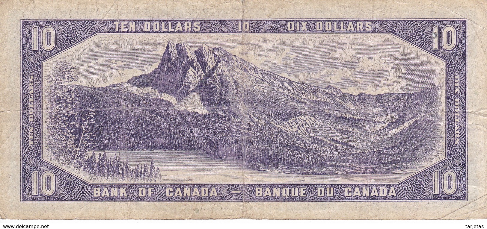 BILLETE DE CANADA DE 10 DOLLARS DEL AÑO 1954  (BANKNOTE) RARO - Canada