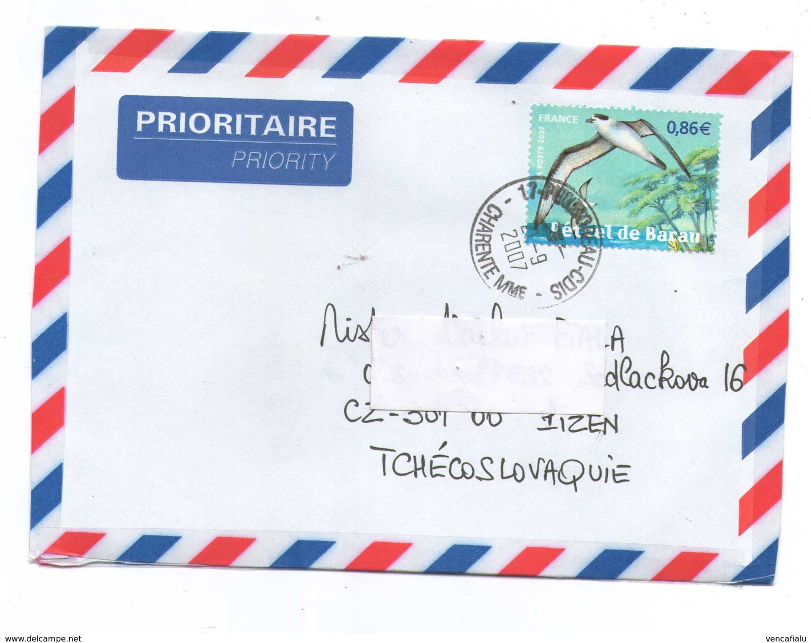 France 2007 - Postage Used Cover By  Air Mail In Czech Rep. - Möwen