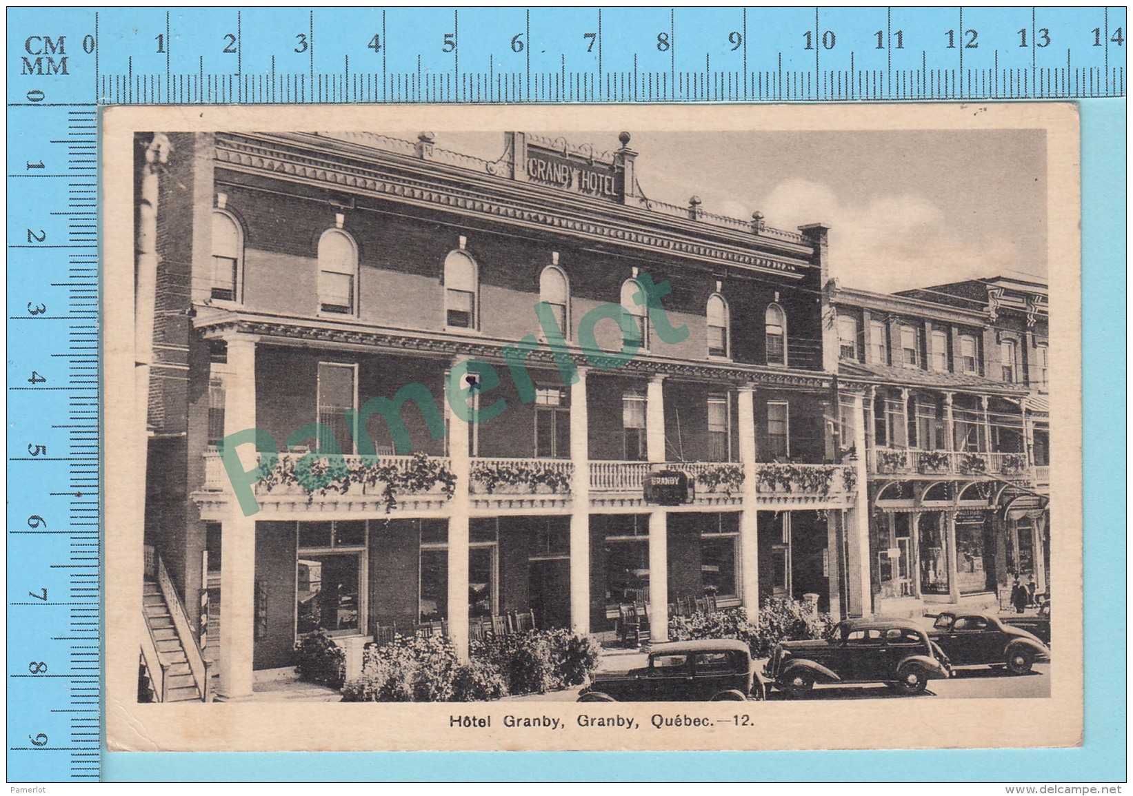 Granby Quebec - Hotel Granby, Vieilles Autos Devant L'hotel, A Servi En 1938, + Timbres - 2 Scans - Granby