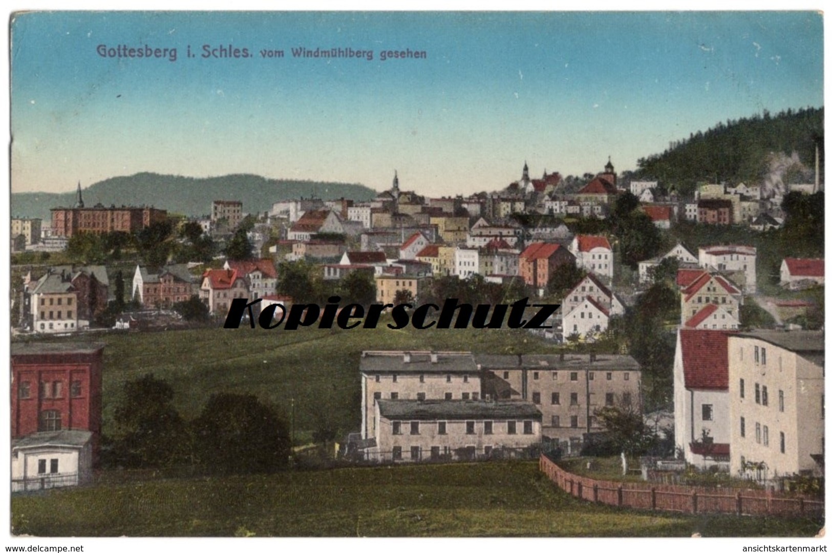 Gottesberg In Schlesien, Vom Windmühlberg Gesehen, Boguszow, Alte Postkarte - Polen