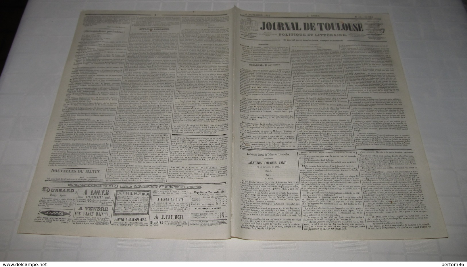 PAMIERS , LAPENNE , LA BASTIDE-DE-LORDAT , DES LOUPS EN ARIEGE - 1844 ( JOURNAL DE TOULOUSE.) - 1800 - 1849