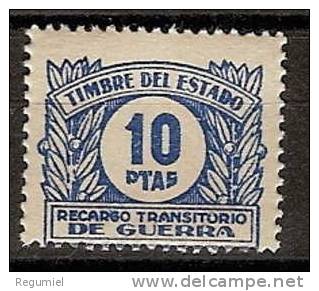 España Timbre De Estado - Recargo Transitorio De Guerra 72 ** Yvert 33 ** 1938 - Impuestos De Guerra