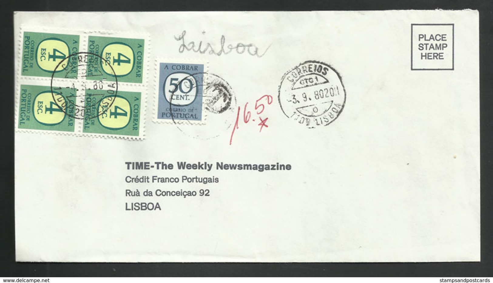 Portugal Lettre 1980 Timbre-taxe Port Dû Postage Due Cover - Briefe U. Dokumente