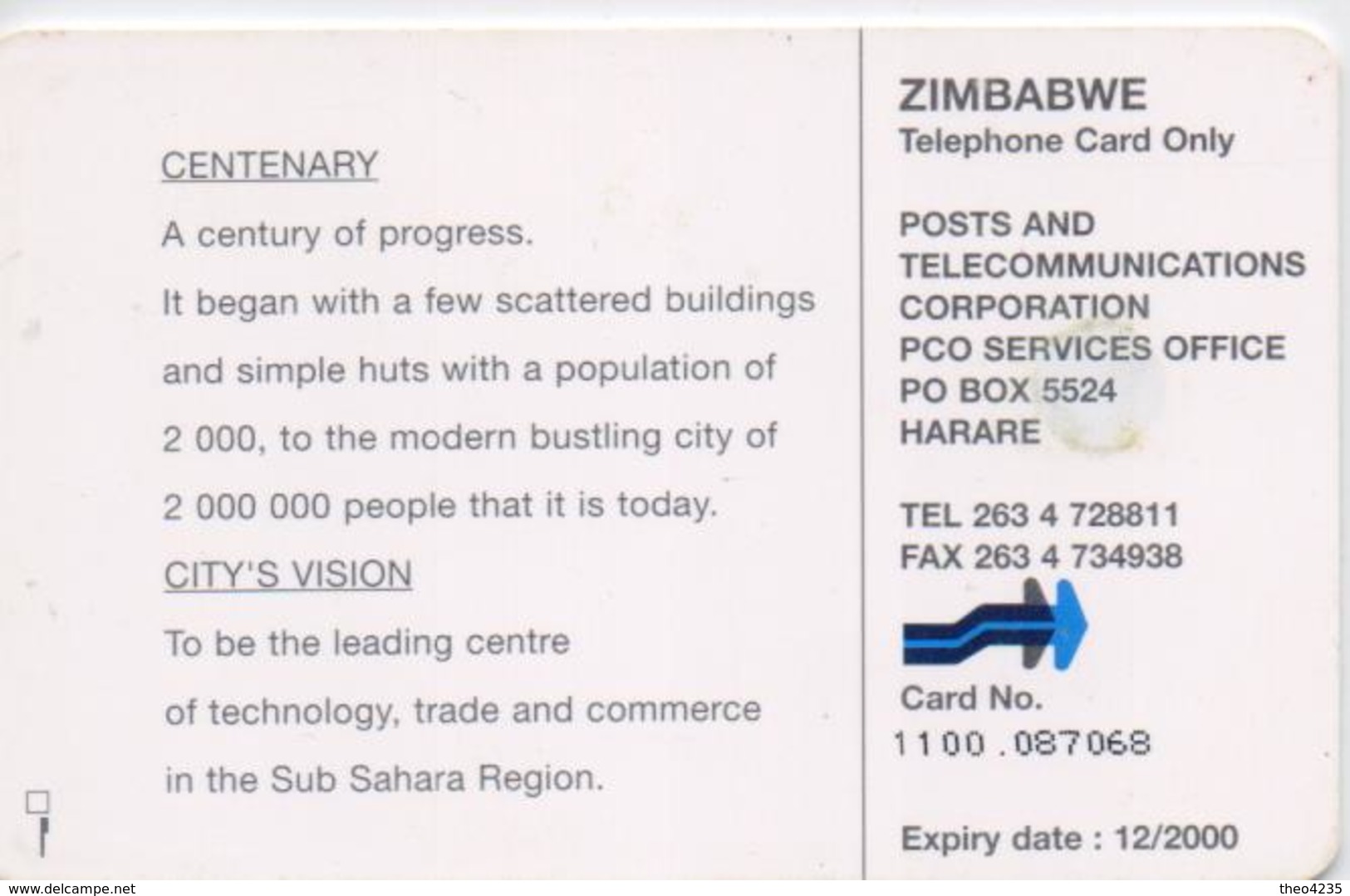 ZIMBABWE  PHONECARD (CHIP) HARARE  -ZIM 28-USED(bx1) - Zimbabwe