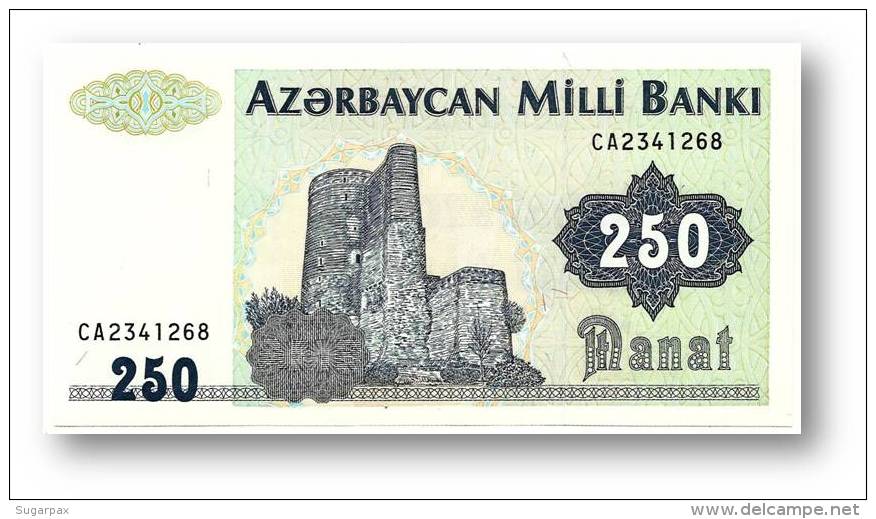 AZERBAIJAN - 250 MANAT - ND ( 1992 ) - Pick 13.b - UNC - Serie CA - 2 Scans - Aserbaidschan