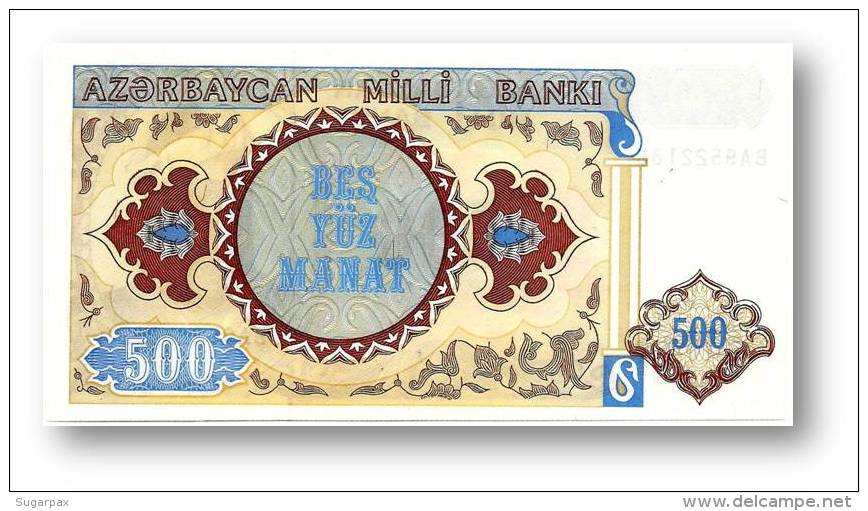 AZERBAIJAN - 500 MANAT - ND ( 1993 ) - Pick 19.b - UNC - Serie BA - 2 Scans - Azerbaïdjan