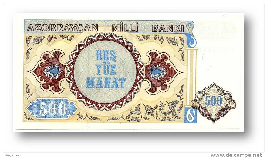 AZERBAIJAN - 500 MANAT - ND ( 1993 ) - Pick 19.b - UNC - Serie CB - 2 Scans - Azerbaigian