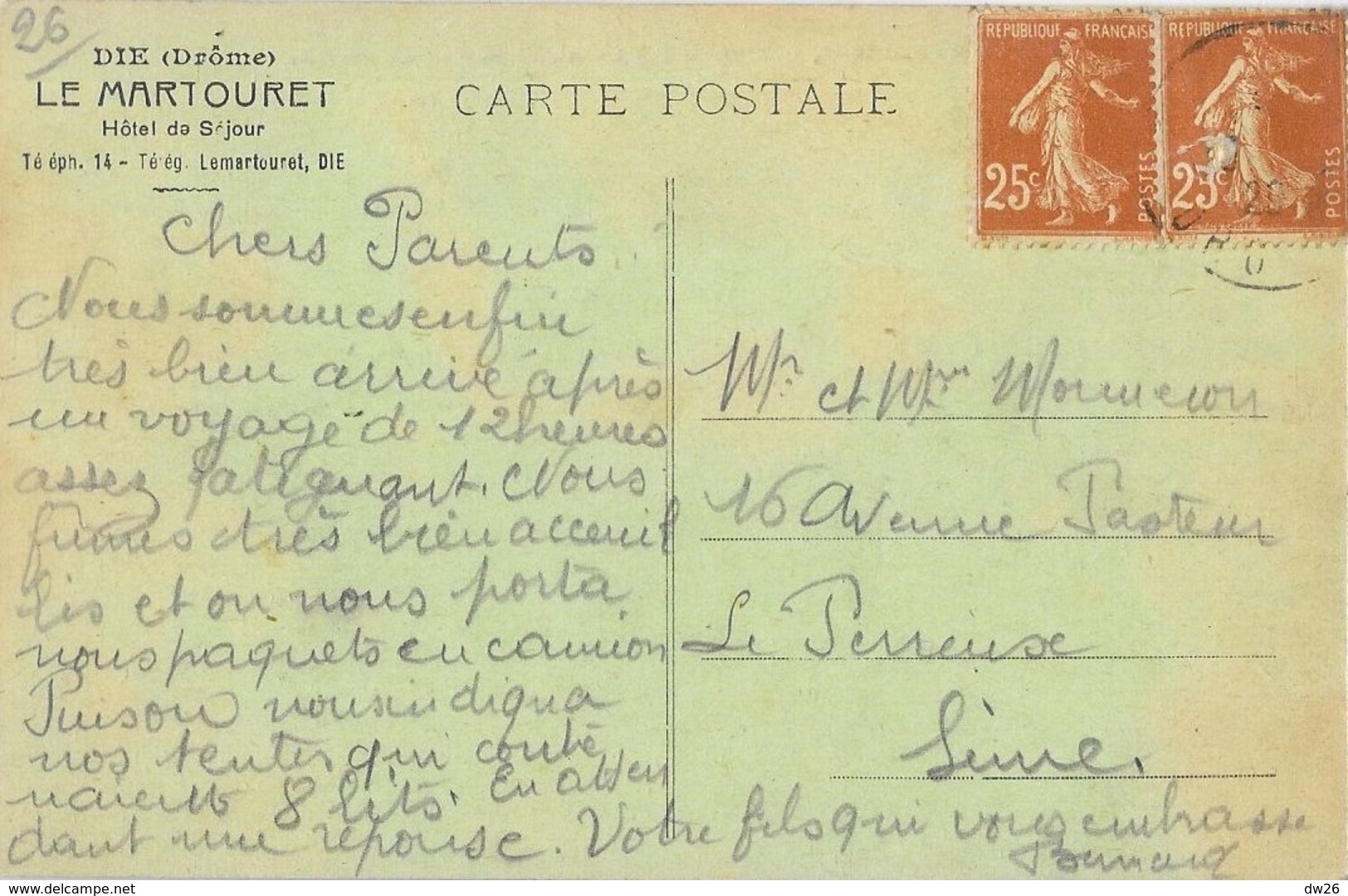 Die (Drôme) - Le Martouret (Hôtel De Séjour) En 1929: Vu Du Potager - Die