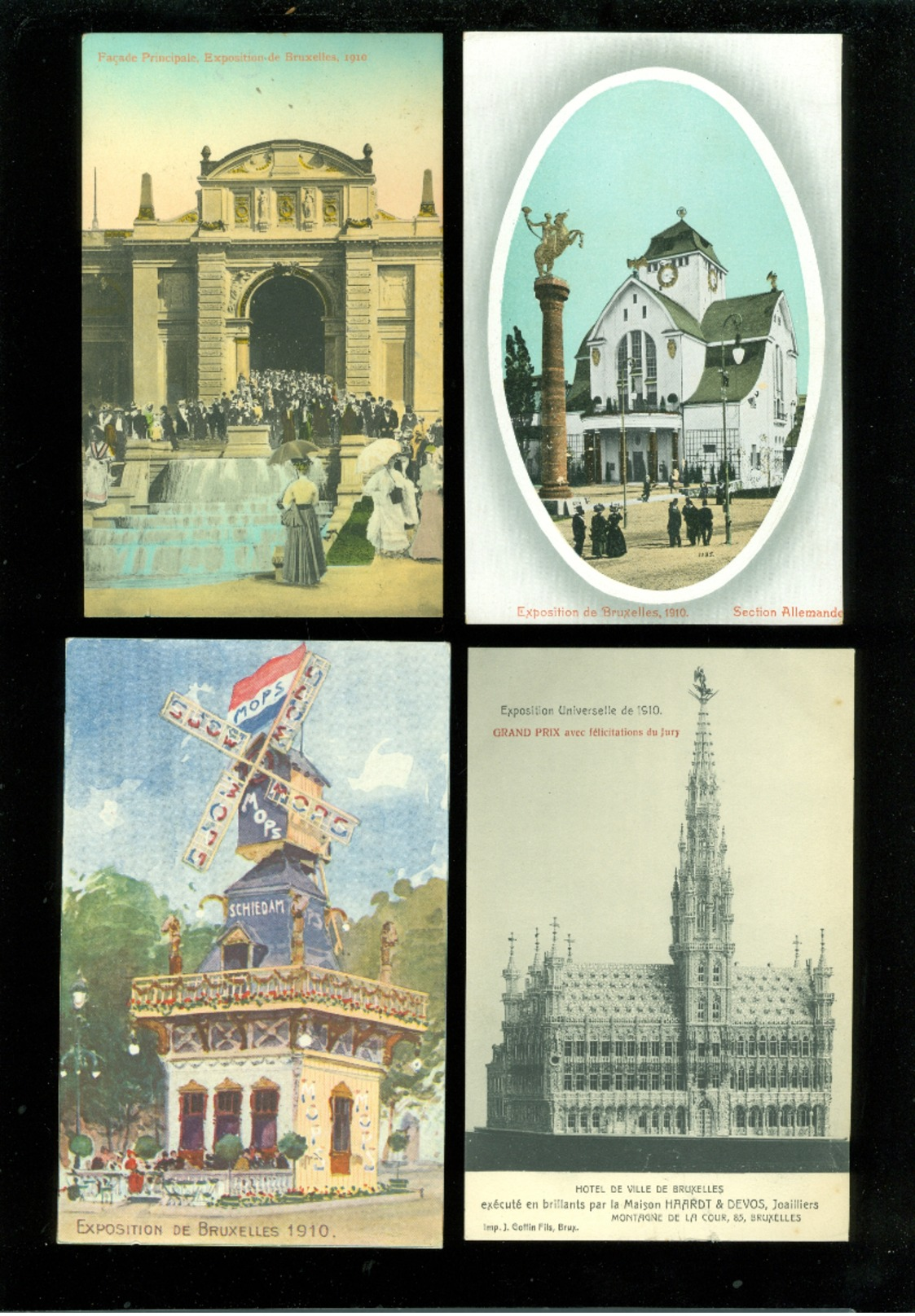 Grand lot de 150 cartes postales de l' Exposition de Bruxelles Groot lot van 150 postkaarten van tentoonstelling Brussel