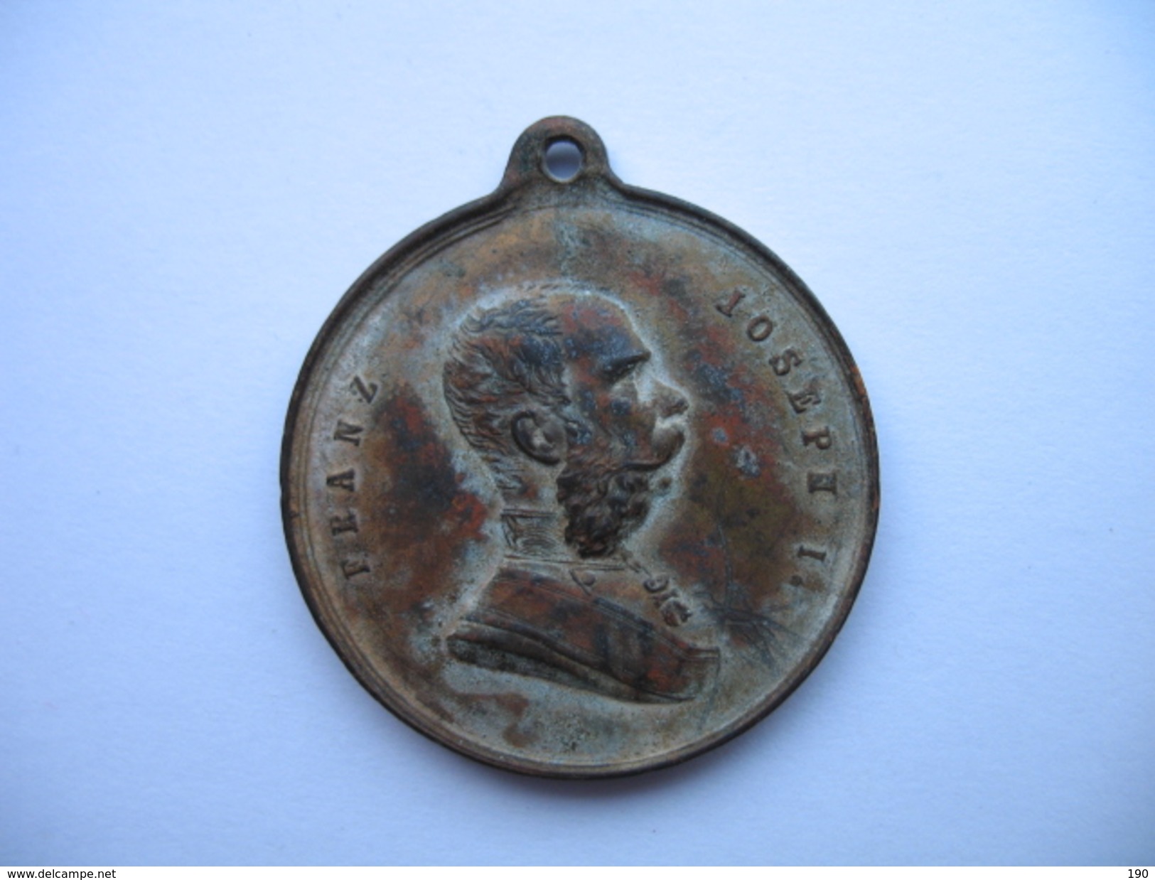 FRANZ JOSEPH I-MEDAL.NA USPOMENU PRITOMNOSTI RUJNU 1885 CARA FRANJA JOSIPA I Z AUSTRIJE U POZEGI (POZEGA) - Austria