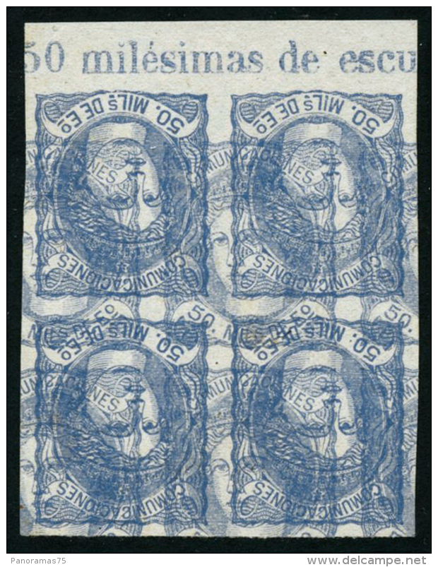 N&deg;107 50c Outremer, Bloc De 4 BDF Int&eacute;gral, Essai Double Impression T&ecirc;te-b&ecirc;che - TB - Sonstige & Ohne Zuordnung