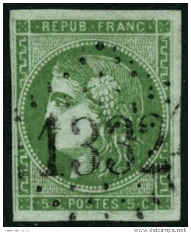 N&deg;42Ba 5c Vert-jaune Fonc&eacute; R2 - TB - 1870 Ausgabe Bordeaux