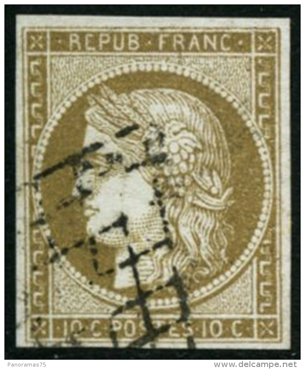 N&deg;1b 10c Bistre-verd&acirc;tre - TB - 1849-1850 Ceres