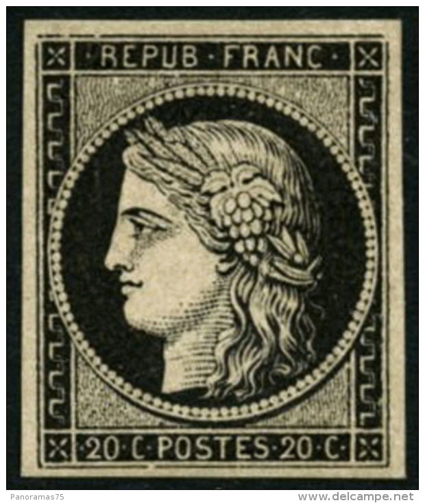 N&deg;3 20c Noir S/jaune - TB - 1849-1850 Cérès