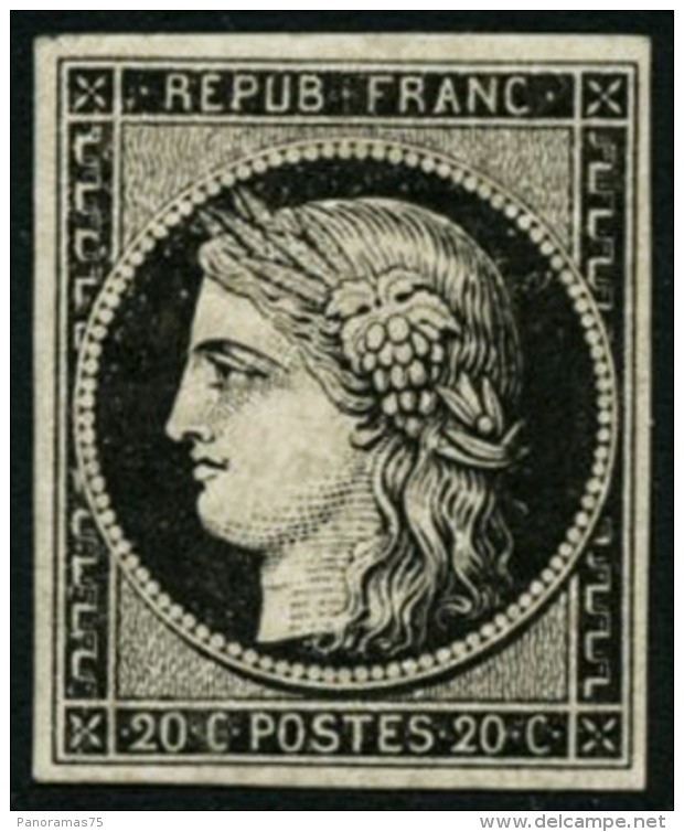 N&deg;3a 20c Noir S/blanc - TB - 1849-1850 Ceres