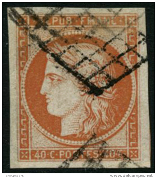 N&deg;5 40c Orange, Marges &eacute;normes, Sign&eacute; Calves - TB - 1849-1850 Ceres