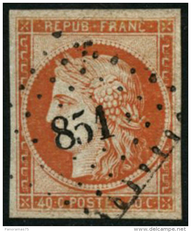 N&deg;5a 40c Orange Vif - TB - 1849-1850 Cérès