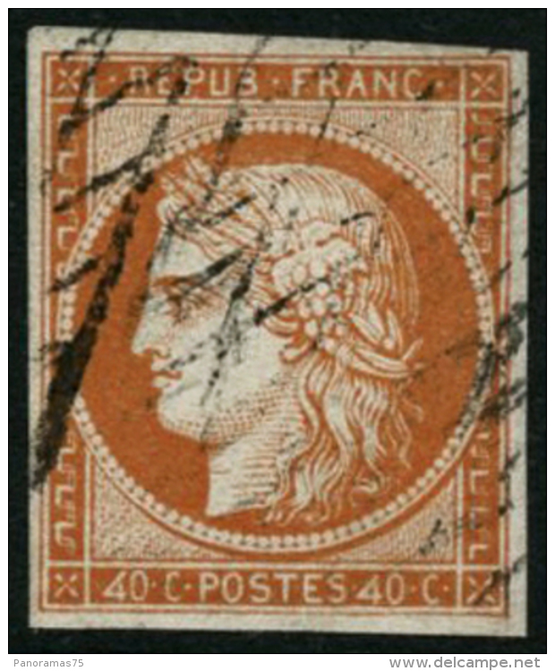 N&deg;5d 40c Orange, Vari&eacute;t&eacute; 4 Retouch&eacute; - TB - 1849-1850 Ceres