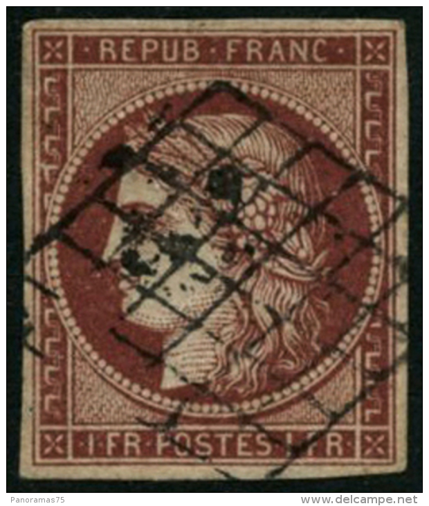 N&deg;6B 1F Carmin-brun - TB - 1849-1850 Cérès