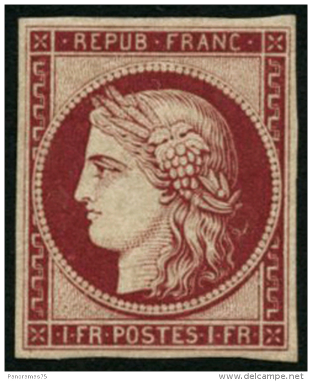 N&deg;6F 1carmin, R&eacute;imp - TB - 1849-1850 Cérès