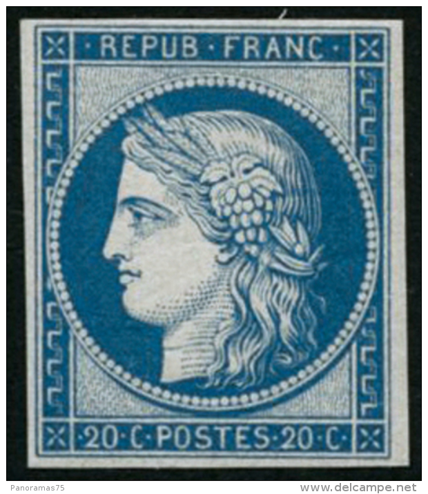N&deg;8F 20c Bleu R&eacute;imp, Luxe - TB - 1849-1850 Ceres