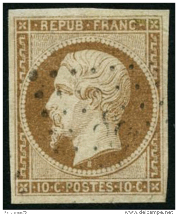 N&deg;9 10c Bistre - TB - 1852 Louis-Napoléon