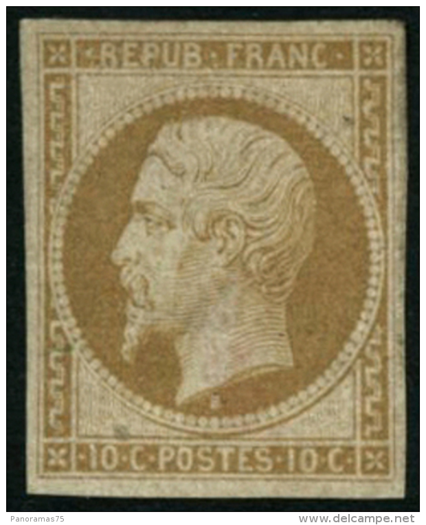 N&deg;9c 10c Bistre R&eacute;imp - TB - 1852 Louis-Napoléon