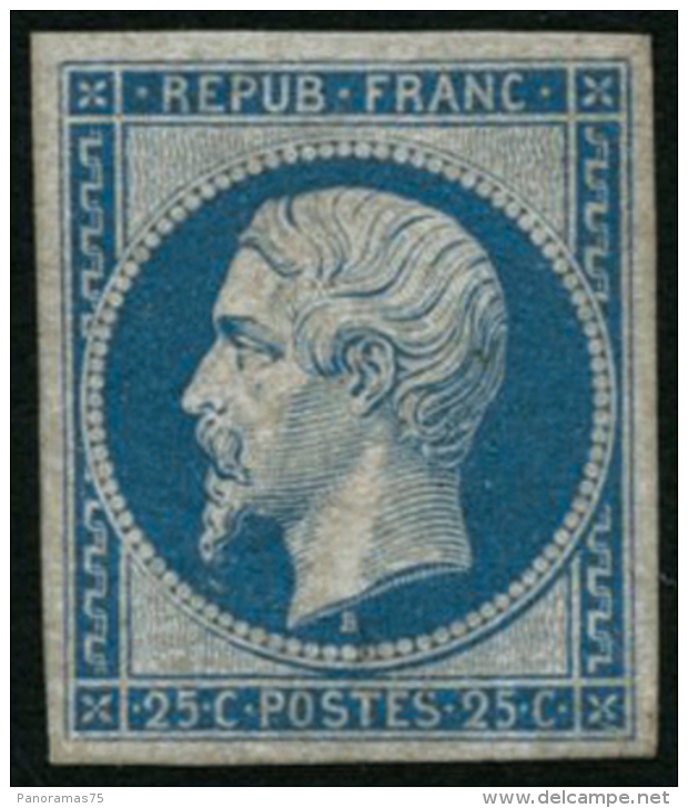 N&deg;10c 25c Bleu, R&eacute;imp - TB - 1852 Louis-Napoléon