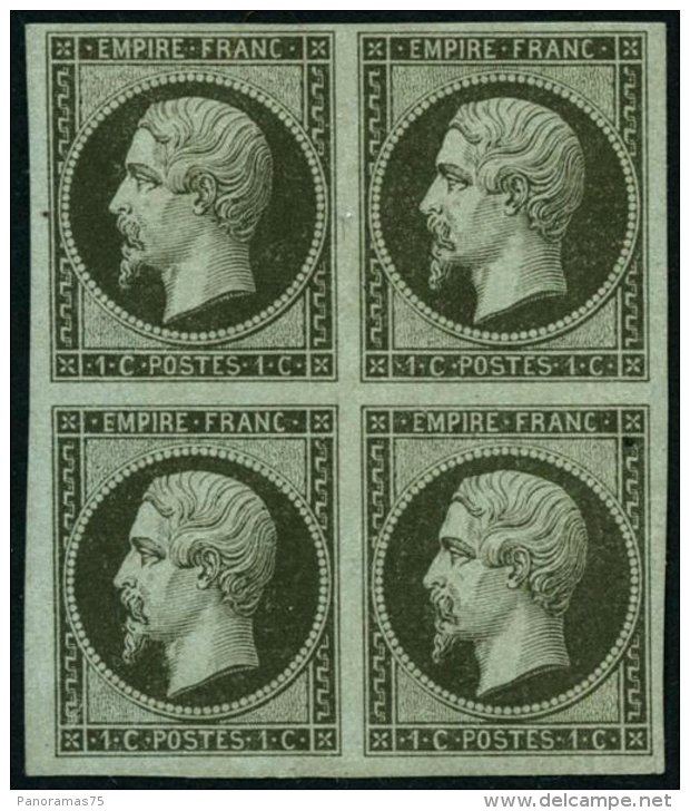 N&deg;11 1c Olive, Bloc De 4 - TB - 1853-1860 Napoléon III.