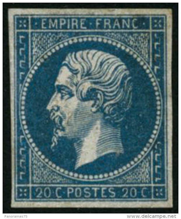 N&deg;14A 20c Bleu, Type I, Sign&eacute; Calves - TB - 1853-1860 Napoléon III.